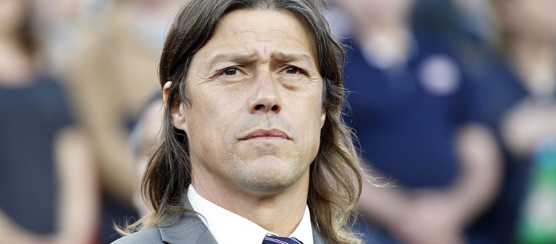 May 11, 2019; Foxborough, MA, USA; San Jose Earthquakes head coach Matias Almeyda before the game against the New England Revolution at Gillette Stadium. Mandatory Credit: Greg M. Cooper-USA TODAY Sports/Sipa USA